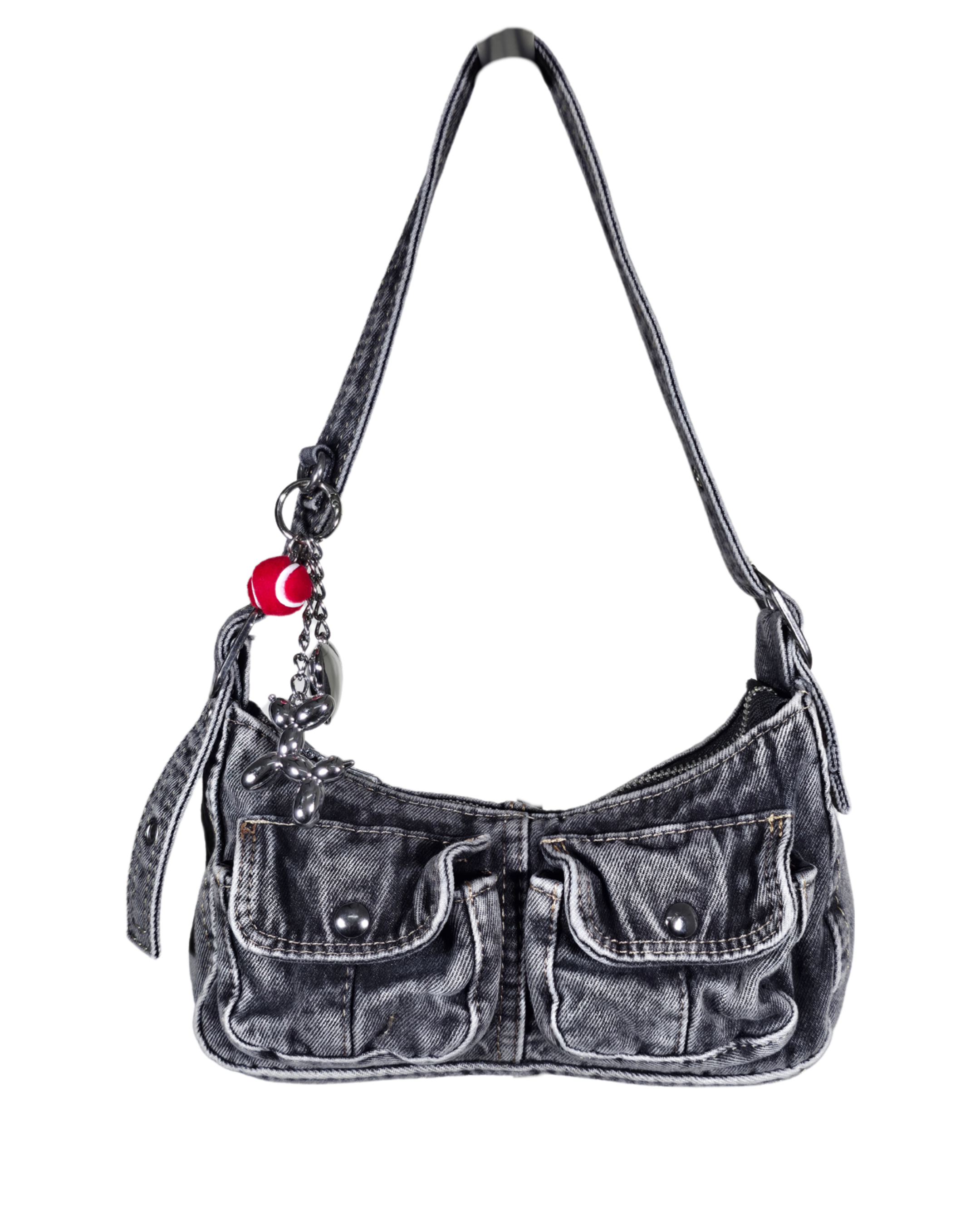 Vintage Grey Washed Denim Hand Bag