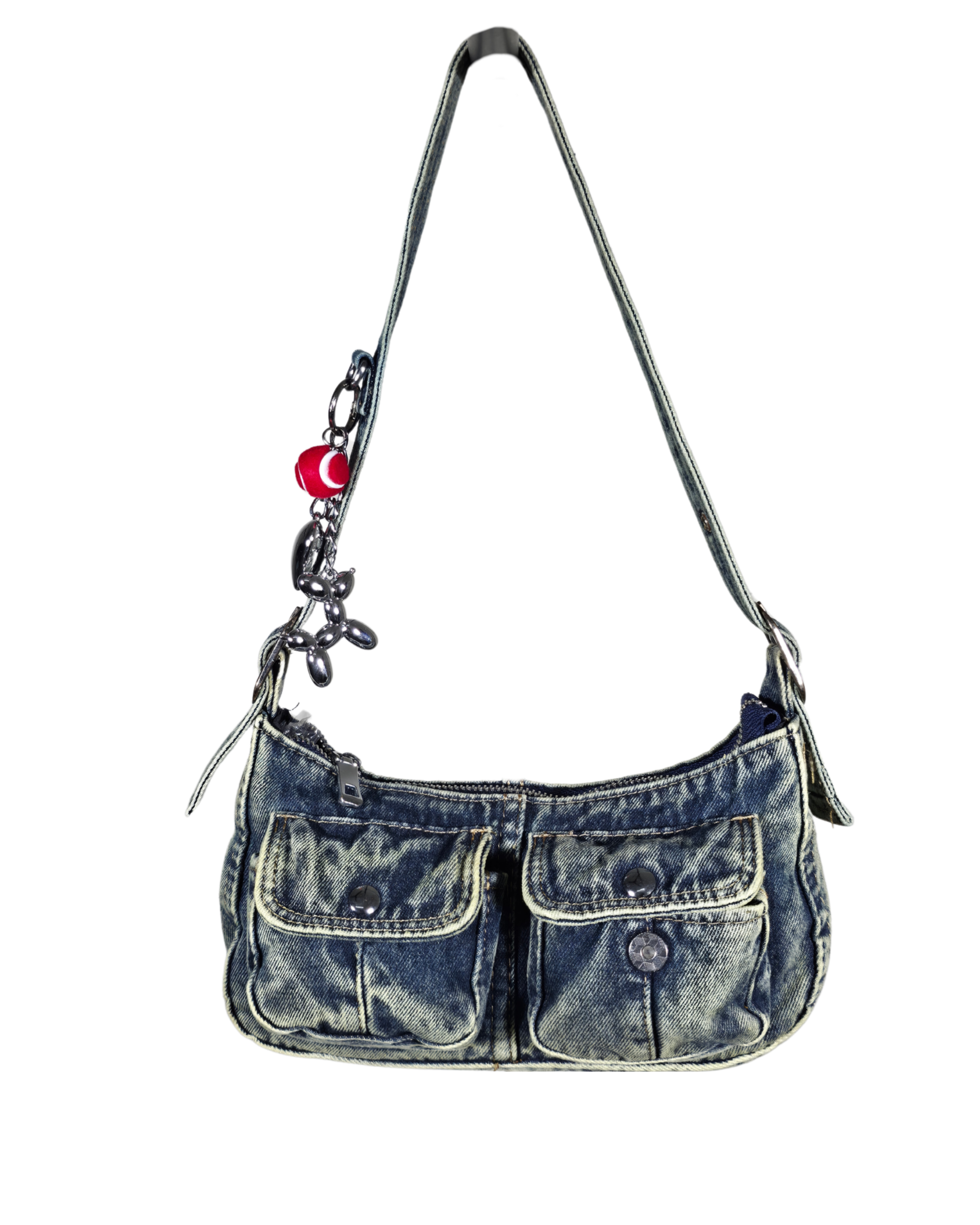 Vintage Blue Washed Denim Handbag